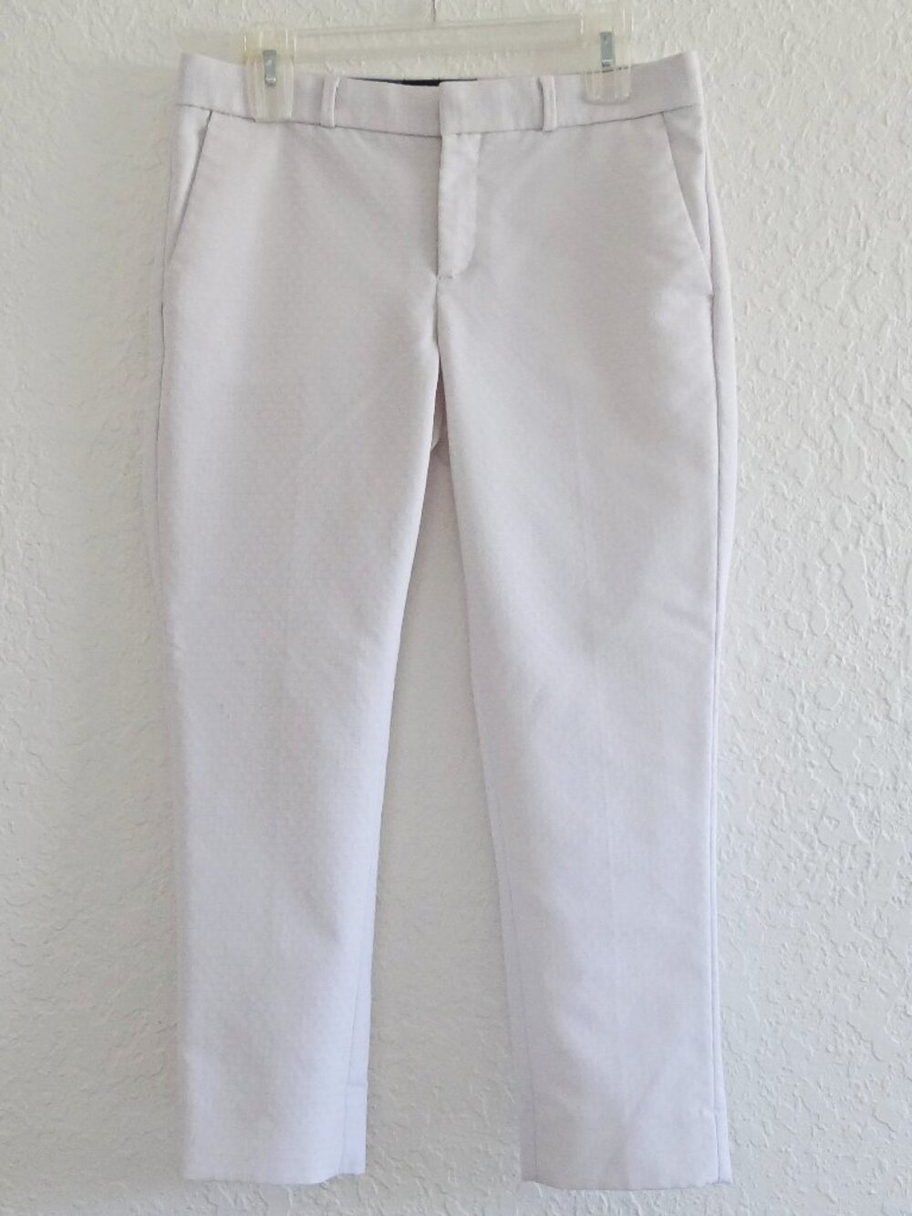 BANANA REPUBLIC Factory Women's 4 Petite White Textured Cropped Hampton Pants